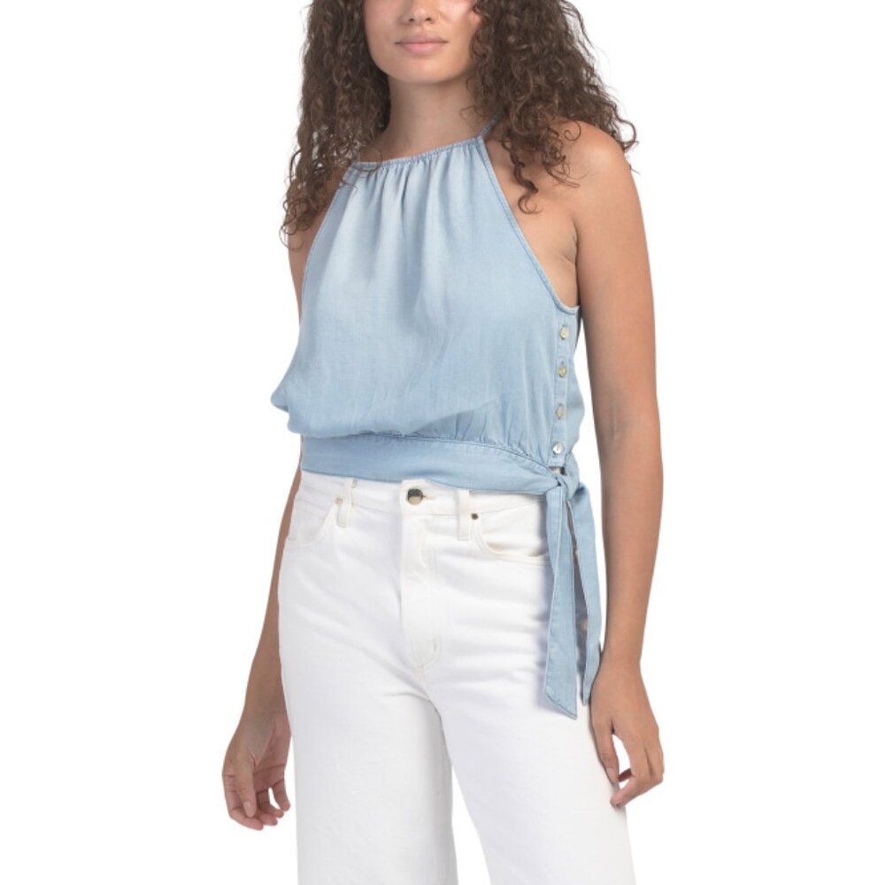 NWT Bella Dahl Halter Top in Blue, size Small